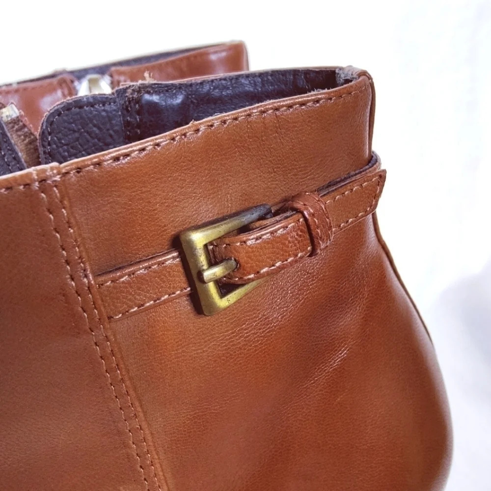 KIMEL Cognac Genuine Leather Booties - Picture 9 of 16